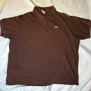 Lacoste Men's Short Sleeve Classic Pique Brown Polo Shirt Size 4XL